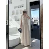 Kısa Kollu Uzun Elbise - Kırık Beyaz