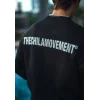 Kışlık Bisiklet Yaka Oversize Baskılı SweatShirt - Siyah