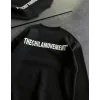 Kışlık Bisiklet Yaka Oversize Baskılı SweatShirt - Siyah