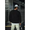 Kışlık Bisiklet Yaka Üç İplik Basic SweatShirt - Siyah
