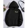 Kışlık Üç İplik Kapşonlu SweatShirt - Siyah
