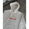 Kışlık Uzun Kol Kapüşonlu SweatShirt - Beyaz