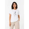 Kore Parmak Kalp Aşk Temalı Minimal Baskılı Tişört Yazlık Kısa Kol T-Shirt  - Beyaz