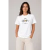 Müzik Temalı Baskılı Tişört Bisiklet Yaka Kısa Kol T-Shirt - Beyaz
