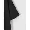 New York Baskılı Oversize Bisiklet Yaka T-shirt - Siyah