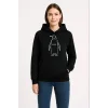 Nihilist Penguen Özel Tasarım Oversize Kapüşonlu Sweatshirt - Siyah