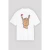 Noel Başlıklı Serçe Parmak T-shirt - Beyaz