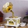 Nostaljik Gramofon Müzik Kutusu - Beyaz