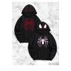 Örümcek Baskılı Sevgili Çift Kombini Kapüşonlu Sweatshirt - Hodie - Siyah