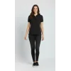 Pike Kumaş Düğmeli Yaka Regular Rahat Günlük Kısa Kol Tişört T-shirt - Siyah