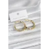 Pirinç Gold Renk Kare Halka Model Kadın Küpe - TJ-BKP11774