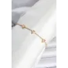 Pirinç Gold Renk Pembe Damla Taş Detaylı Kadın Su Yolu Bileklik
