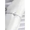 Pirinç Gümüş Renk Zirkon Taşlı Swan Model Su Yolu Kadın Bileklik