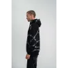 POLIZEI Premium Kalite Kapşonlu Varak Ve Pano Baskılı SweatShirt - Siyah