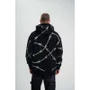 POLIZEI Premium Kalite Kapşonlu Varak Ve Pano Baskılı SweatShirt - Siyah