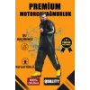 Premium Motorcu Kurye Yağmurluk Takım Su Geçirmez PVC Kumaş Reflektörlü TÜBİTAK Onaylı - Siyah