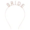 Rose Gold Renk Bekarlığa Veda Kristal Taş Bride Tacı İthal 16x10 cm