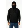 Samuray Ninja Çift Kapüşonlu ZIP Fermuarlı Kanguru Cepli Tam Fermuarlı Hoodie Sweatshirt - Siyah