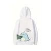 Sevgililer Günü Özel Unisex Kapüşonlu Baskılı Oversize Sweatshirt - Beyaz