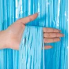 Soft Mavi Püsküllü Kapı Perdesi - Parti, Baby Shower, Sünnet Süsü 1x2 m