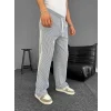 Su Yolu Çizgili Cepli Pantalon - Gri