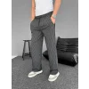 Su Yolu Çizgili Cepli Pantalon - Siyah