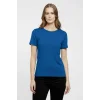 T-Shirt Bisiklet Yaka Slim Fit Likralı Tişört Günlük Basic Body - İndigo