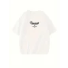 Thousand Baskılı Oversize Bisiklet Yaka T-shirt - Beyaz