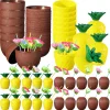 Tropikal Parti Bardak Seti – Ananas ve Hindistan Cevizi Şekilli Pipetli Bardaklar (20 Adet)