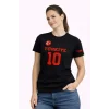 TÜRKİYE Ay Yıldız Baskılı 10 Numara Forma Tişört Taraftar T-Shirt - Siyah