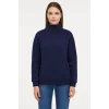 Üç İplik Dık Yaka Yarım Fermuarlı SweatShirt - Lacivert