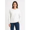 Üç İplik Düz Bisiklet Yaka SweatShirt - Beyaz