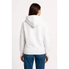 Üç İplik Kapüşonlu Kanguru Çepli SweatShirt Hoodie - Beyaz