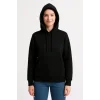 Üç İplik Kapüşonlu Kanguru Çepli SweatShirt Hoodie - Siyah