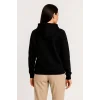 Üç İplik Kapüşonlu Tam Fermuarlı Kanguru Çepli SweatShirt Hoodie - Siyah