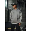 Üç İplik Penye Kapşonlu Basic SweatShirt - Boyalı Gri