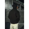 Üç İplik Penye Kapşonlu Basic SweatShirt - Siyah