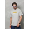 Unisex Basic Bisiklet Yaka Oversize T-Shirt - Gri
