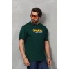 Unisex Basic Bisiklet Yaka Oversize T-Shirt - Yeşil