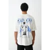 Unisex Baskılı Oversize T-Shirt - Beyaz