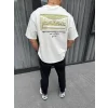 Unisex Baskılı Oversize T-Shirt - Beyaz