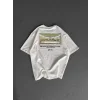 Unisex Baskılı Oversize T-Shirt - Beyaz