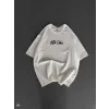 Unisex Baskılı Oversize T-Shirt - Beyaz