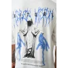 Unisex Baskılı Oversize T-Shirt - Beyaz