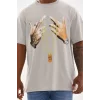 Unisex Baskılı Oversize T-Shirt - Gri