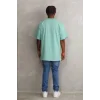 Unisex Baskılı Oversize T-Shirt - Mint Yeşili
