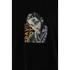 Unisex Baskılı Oversize T-Shirt - Siyah