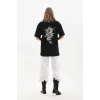 Unisex Baskılı Oversize T-Shirt - Siyah