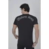 Unisex Göğüs File Aksesuarlı T-shirt - Siyah