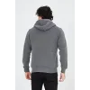 Unisex Tam Fermuarlı Kapşonlu  SweatShirt - Füme
